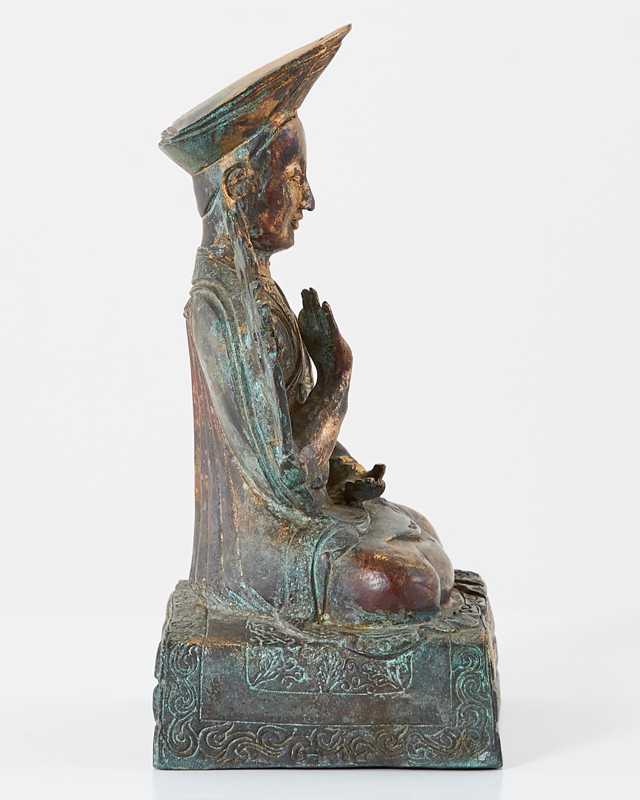 Bouddha assis en bronze de style chinois Ming Bon état - En vente à Rio Vista, CA
