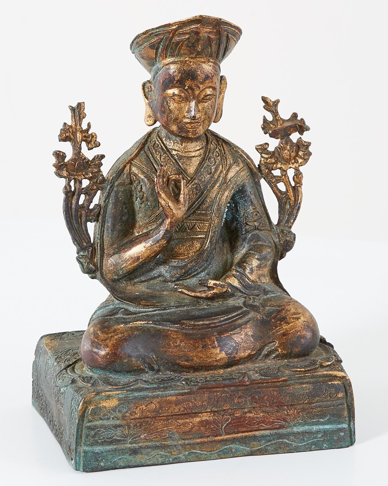 Bouddha assis en bronze de style chinois Ming en vente 1