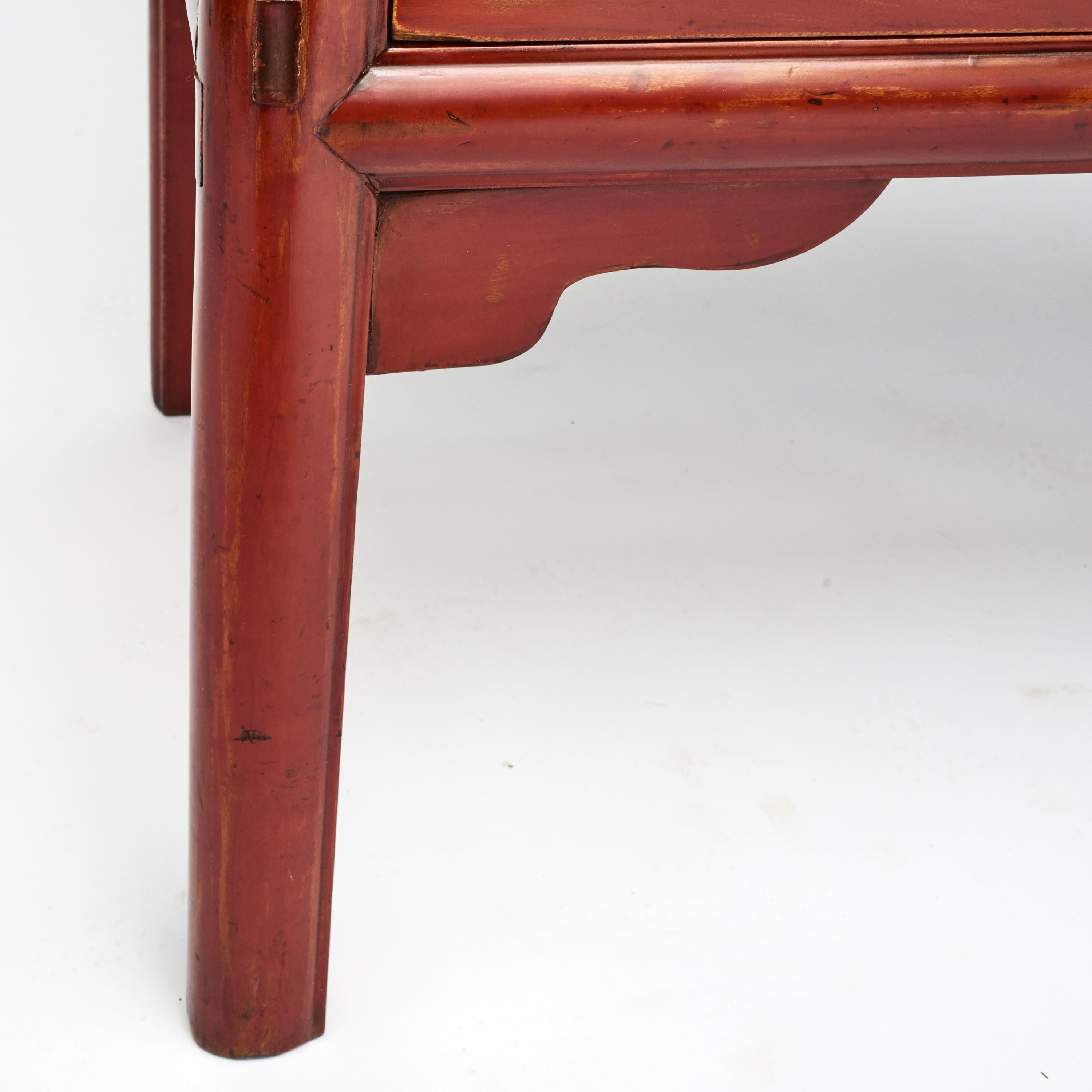 Chinese Ming Style Cabinet with Original Red Lacquer, 1840-1860 7