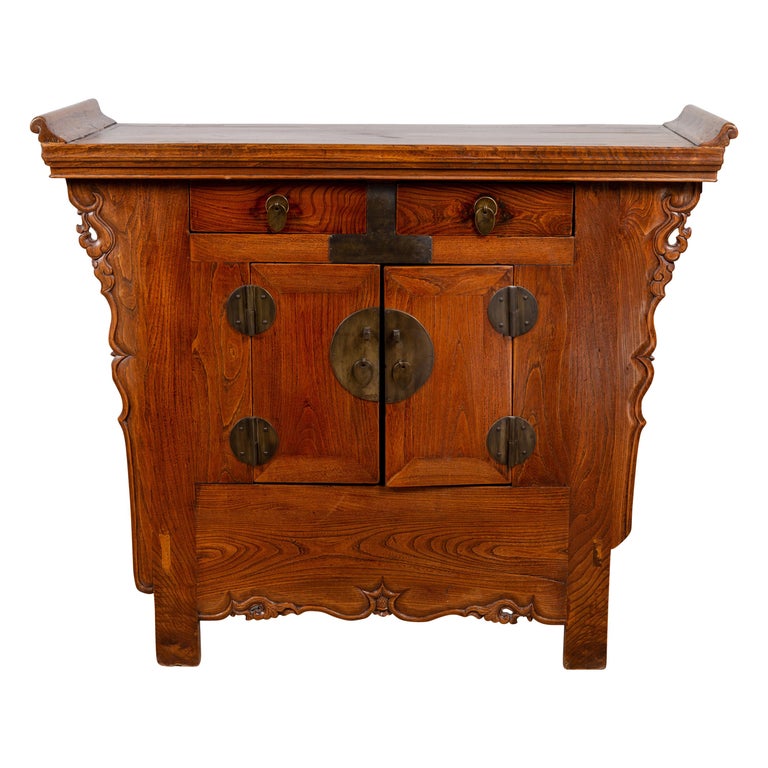 Chinese Ming Style Elm Altar Cabinet