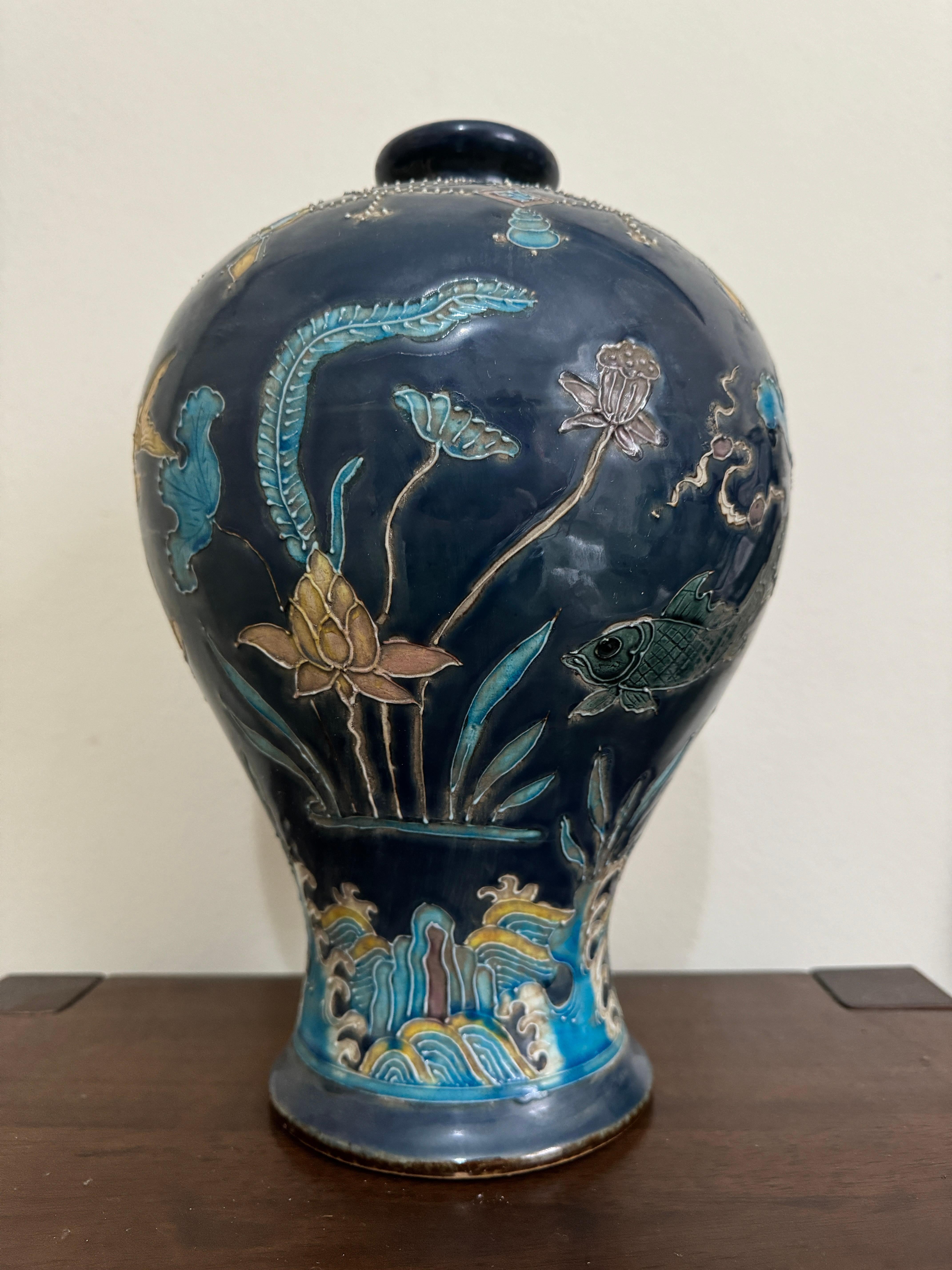 Chinese Ming Style Fahua Meiping Vase For Sale 4
