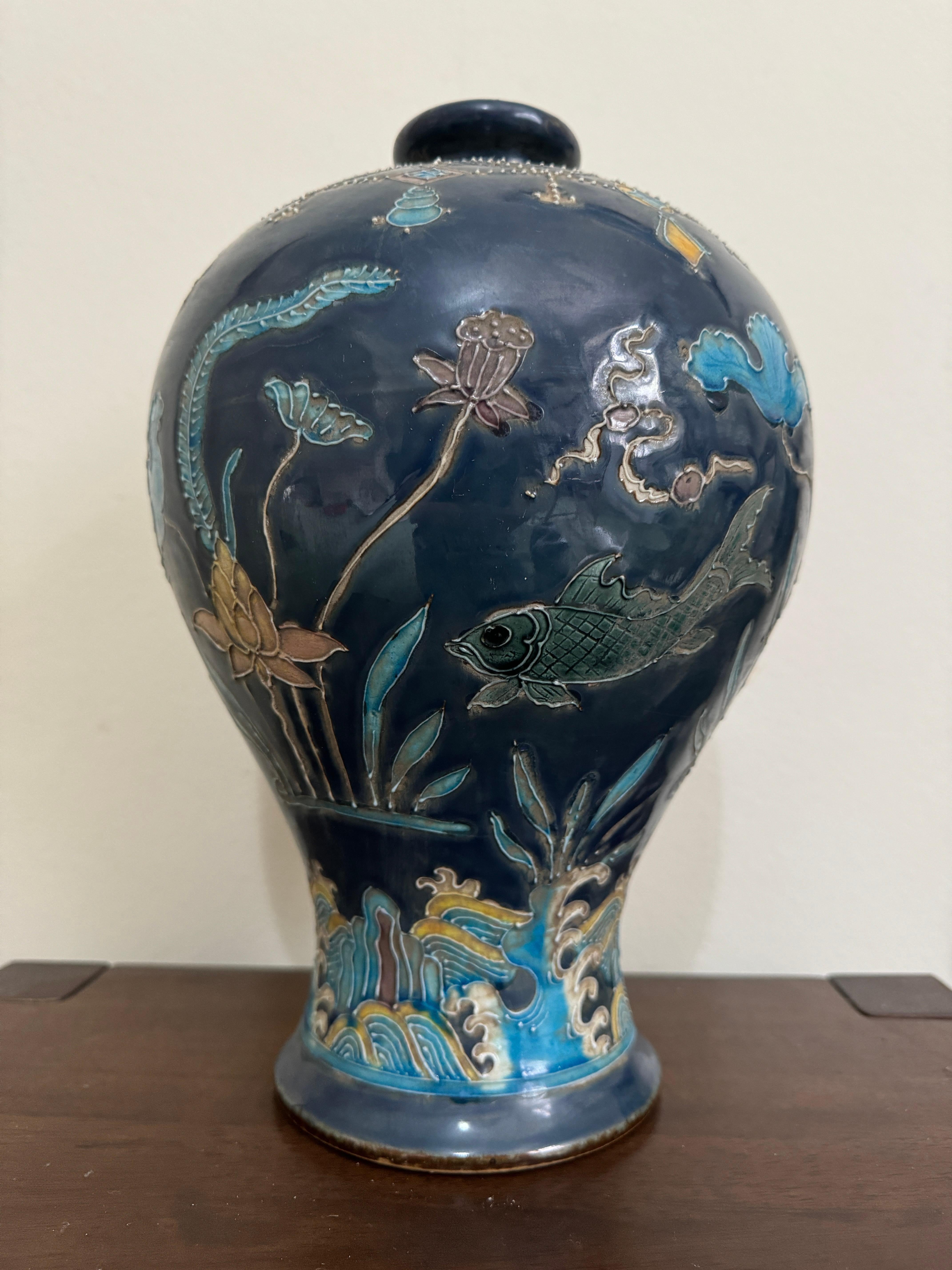 Chinese Ming Style Fahua Meiping Vase For Sale 5