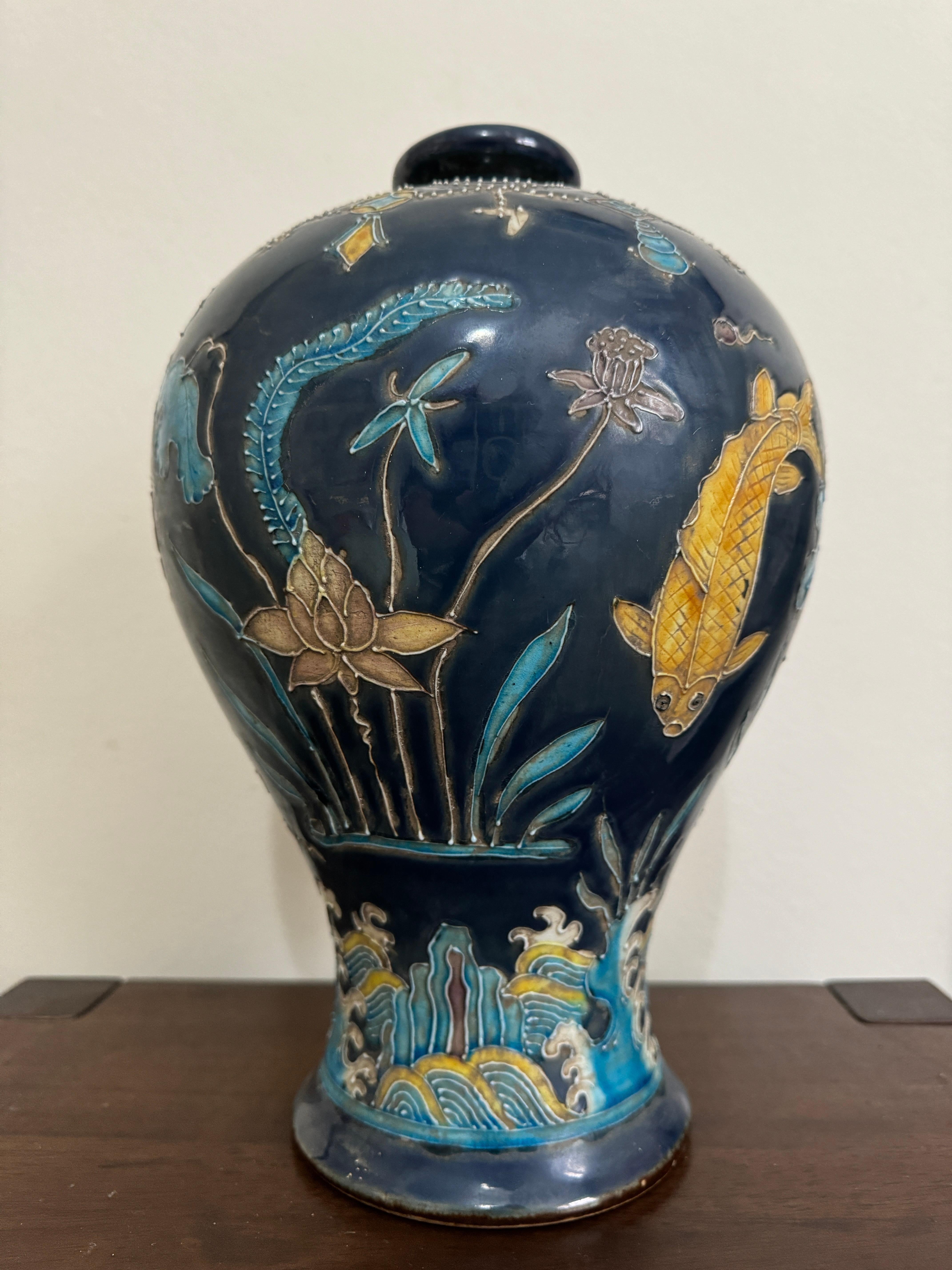 Chinese Ming Style Fahua Meiping Vase For Sale 1