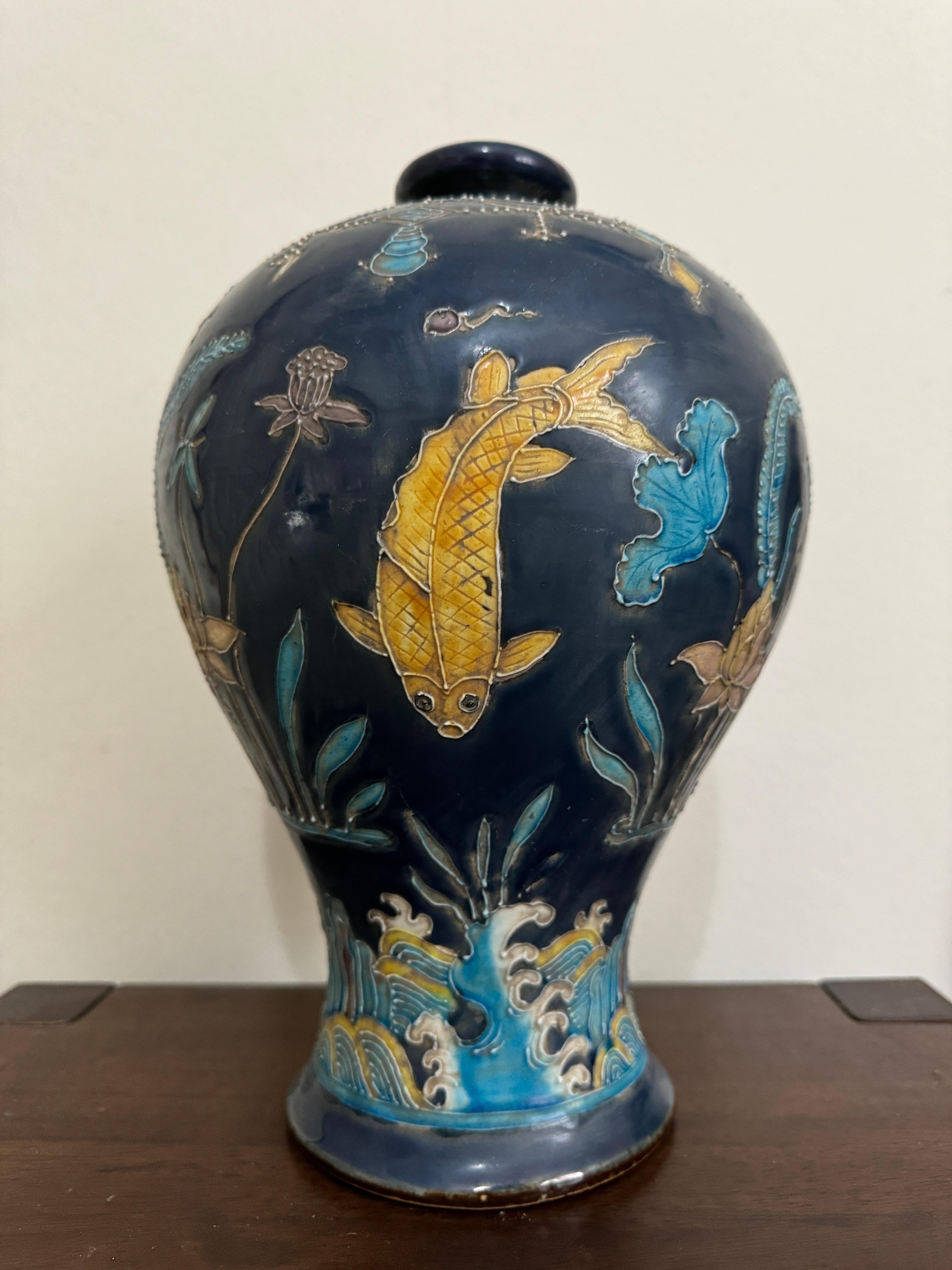Chinese Ming Style Fahua Meiping Vase For Sale 2