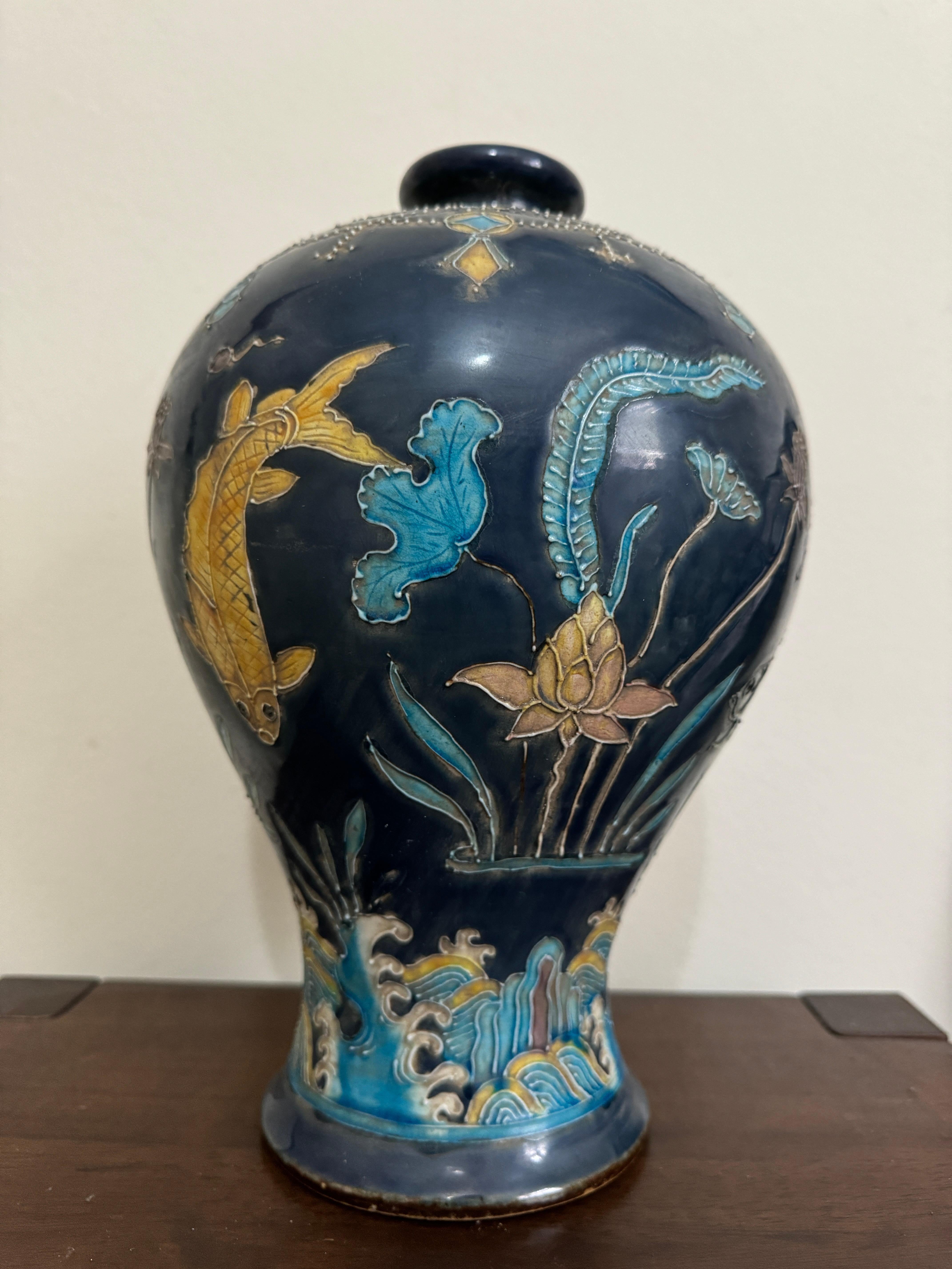 Chinese Ming Style Fahua Meiping Vase For Sale 3