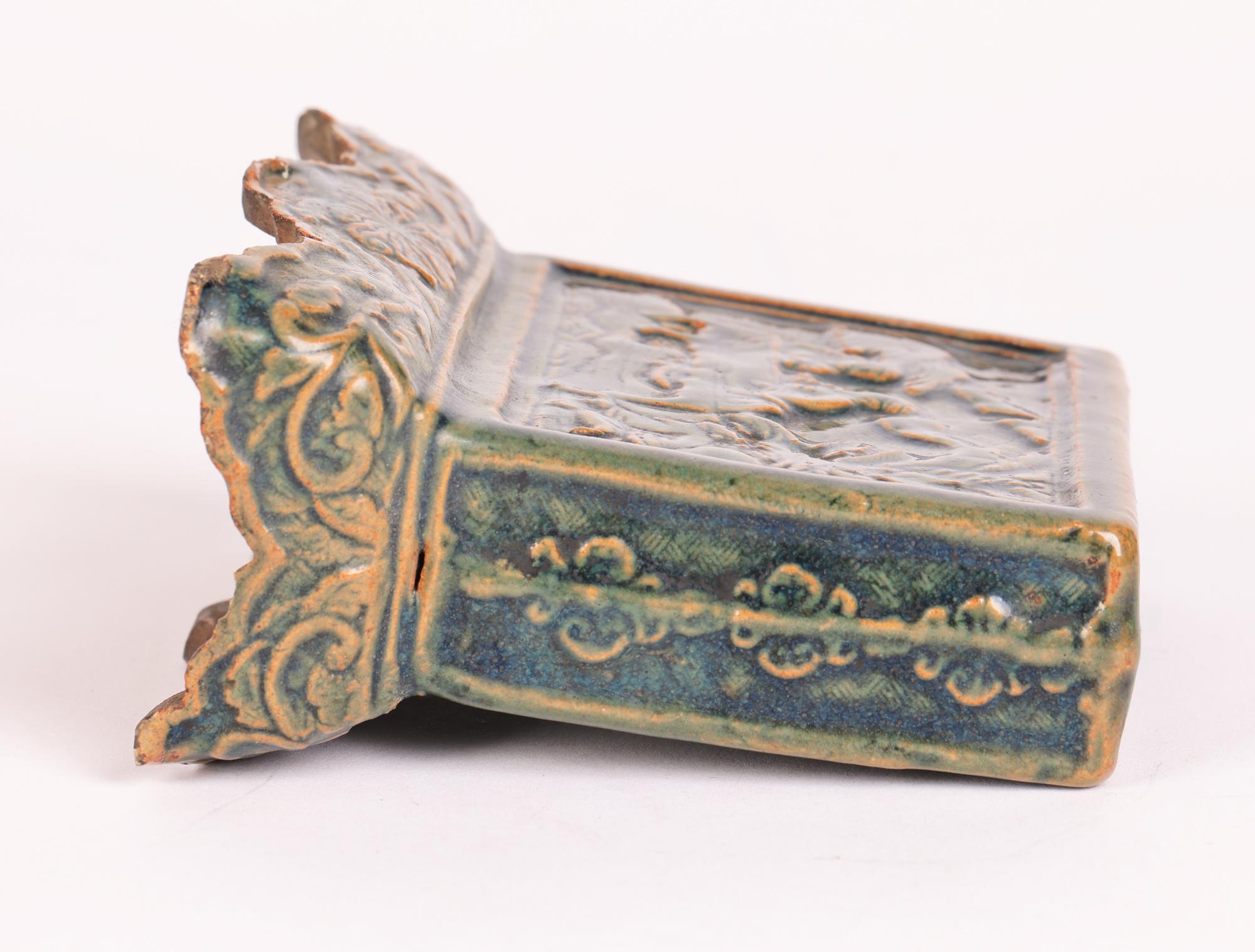 Chinese Ming Style Pottery Green Glazed Incense Holder 3