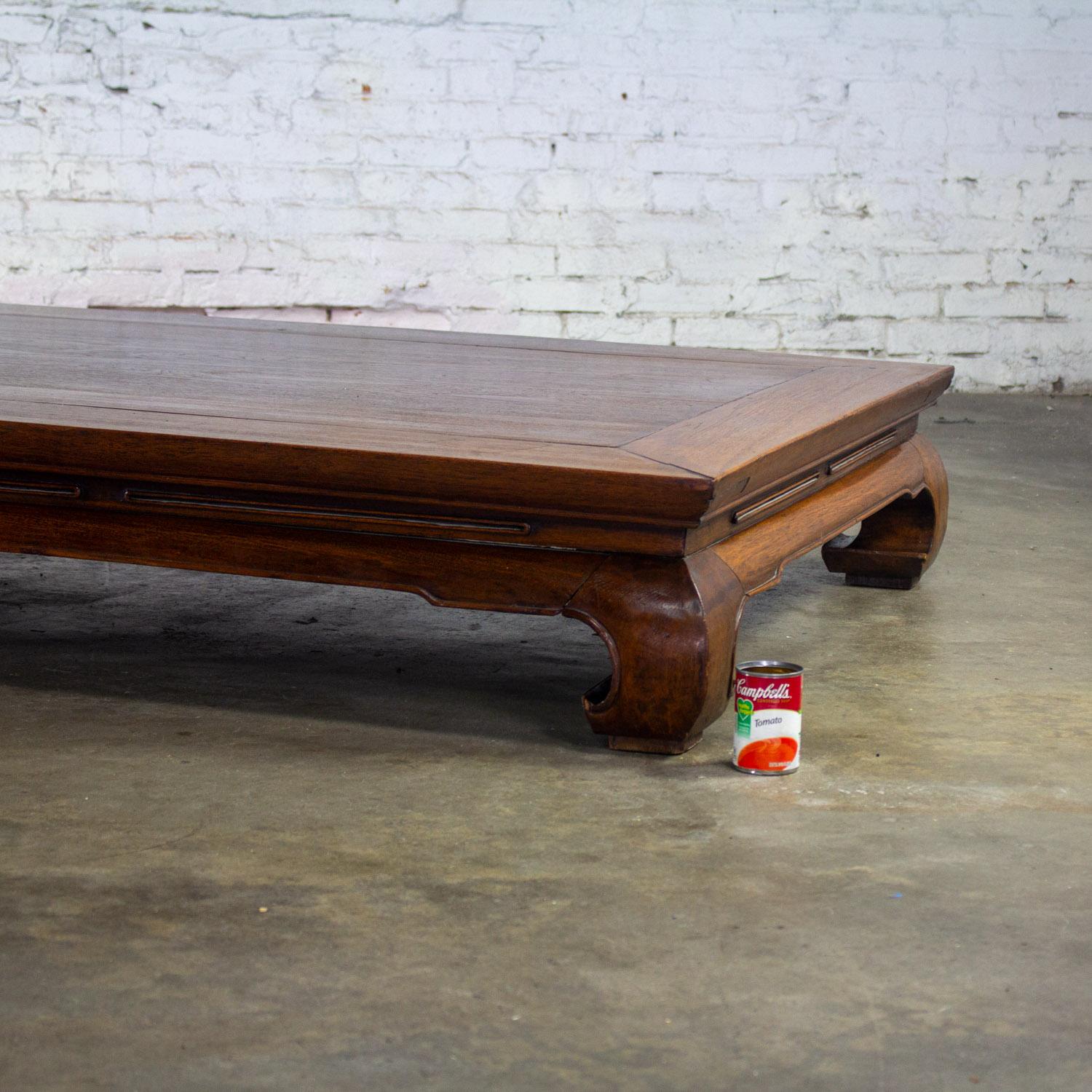 Chinese Ming Style Waisted Opium Bed or Monumental Coffee Table w/Chow Legs For Sale 9