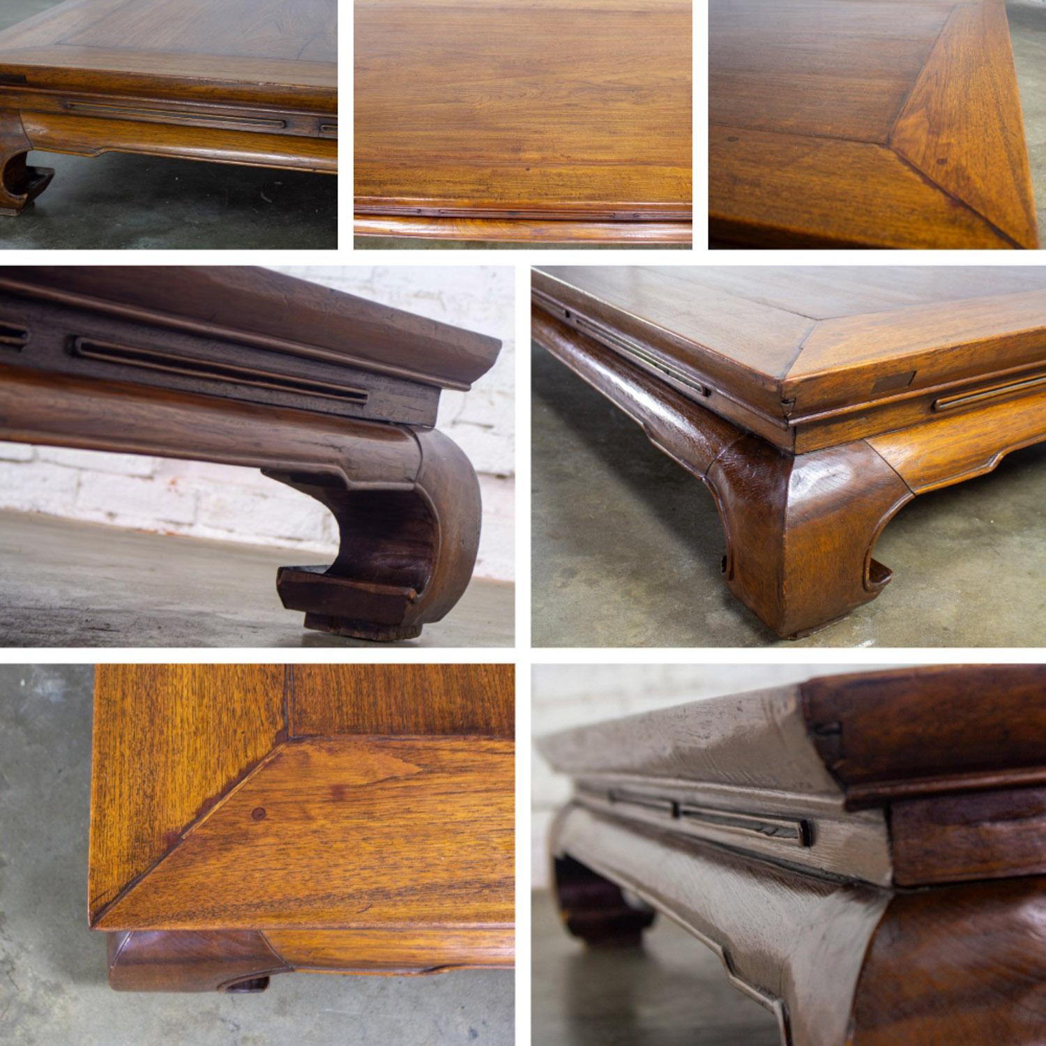 Chinese Ming Style Waisted Opium Bed or Monumental Coffee Table w/Chow Legs For Sale 12