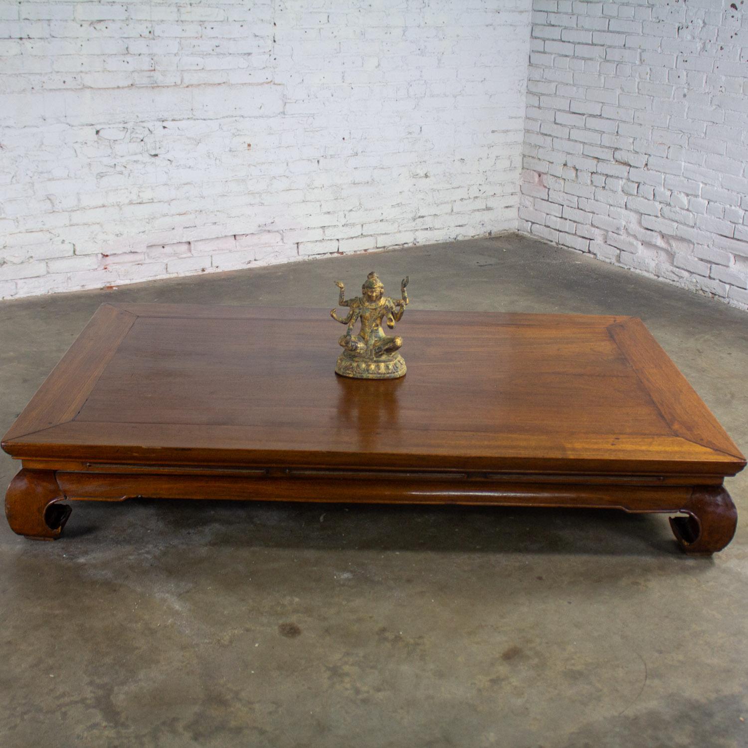 Chinese Ming Style Waisted Opium Bed or Monumental Coffee Table w/Chow Legs For Sale 14