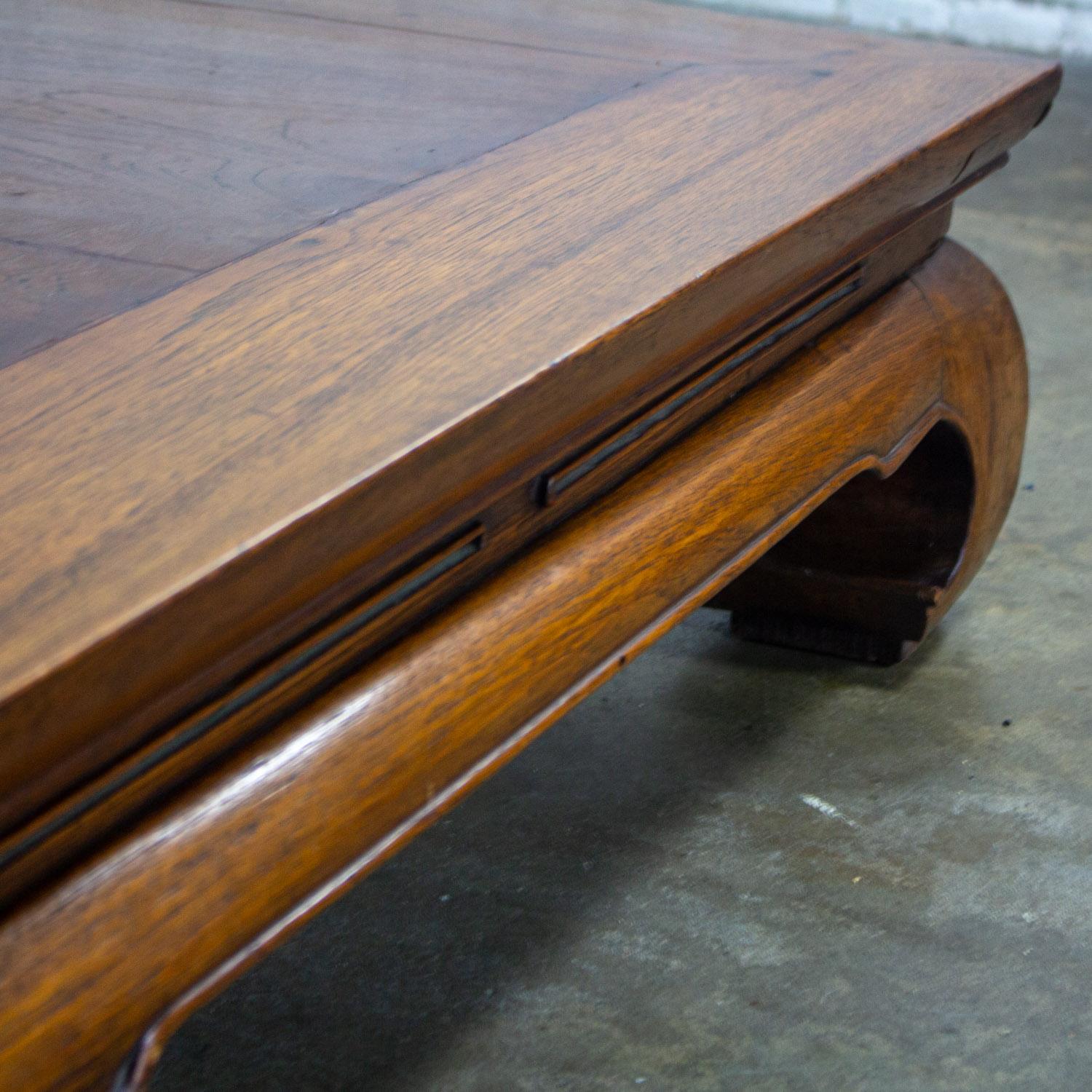 Chinese Ming Style Waisted Opium Bed or Monumental Coffee Table w/Chow Legs For Sale 3