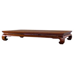 Chinese Ming Style Waisted Opium Bed or Monumental Coffee Table w/Chow Legs
