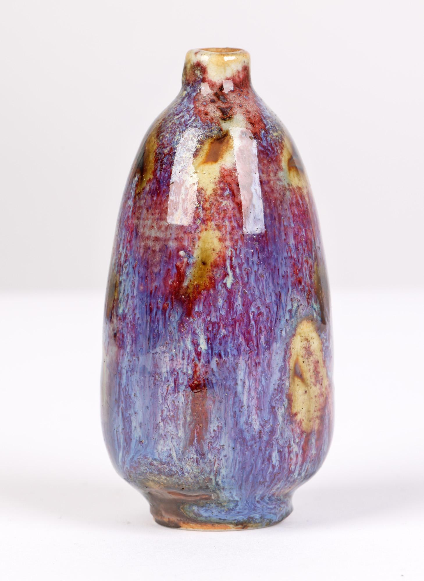 Chinese Miniature Mottle Glazed Bottle Shaped Vase   For Sale 4