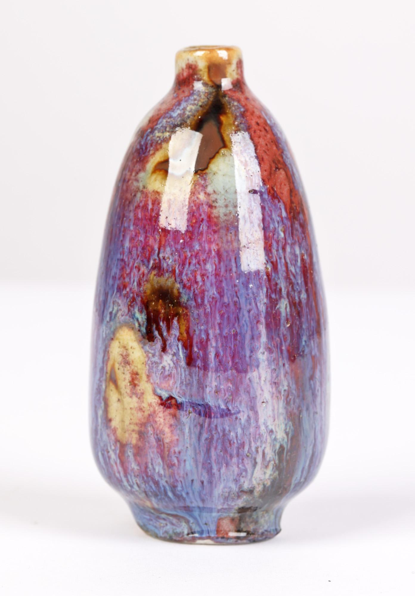 Chinese Miniature Mottle Glazed Bottle Shaped Vase For Sale 6