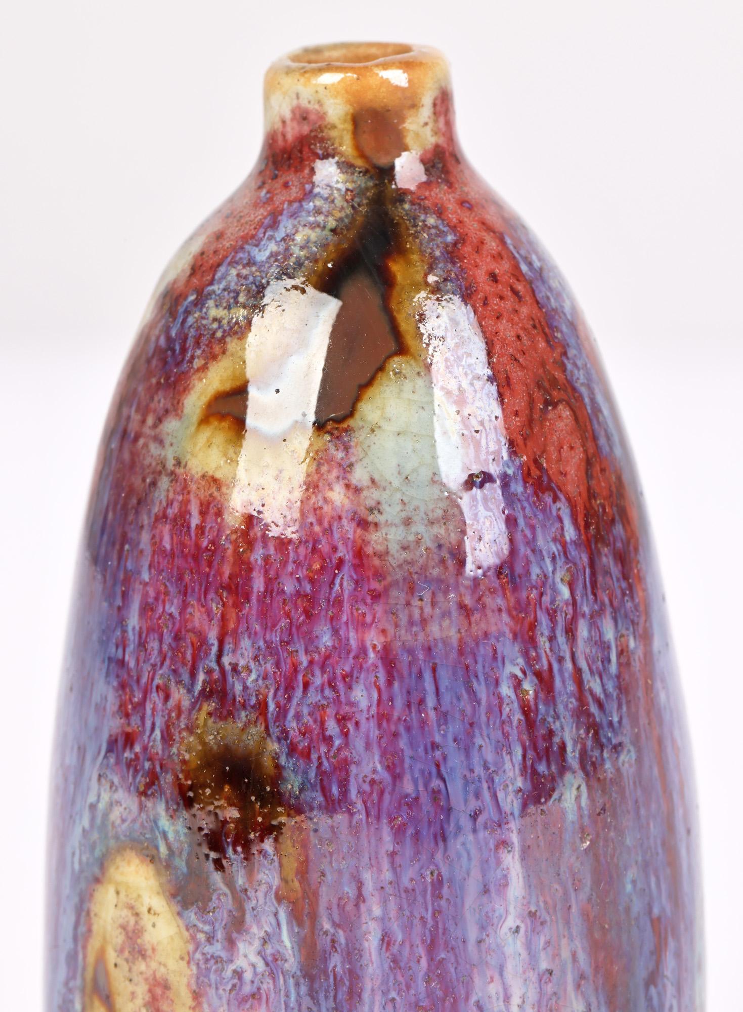 Chinese Miniature Mottle Glazed Bottle Shaped Vase   In Good Condition For Sale In Bishop's Stortford, Hertfordshire