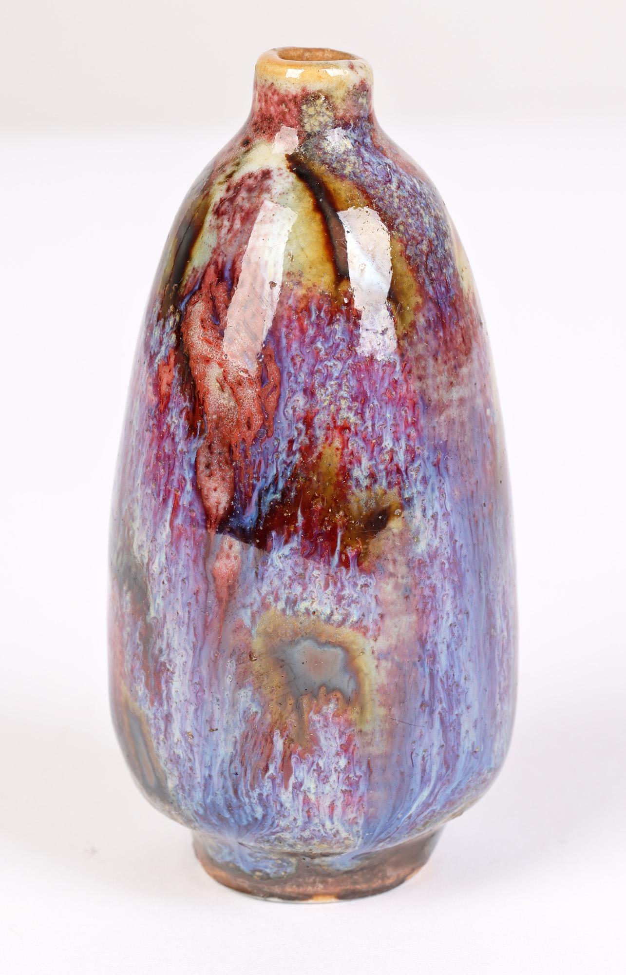 Chinese Miniature Mottle Glazed Bottle Shaped Vase For Sale 1