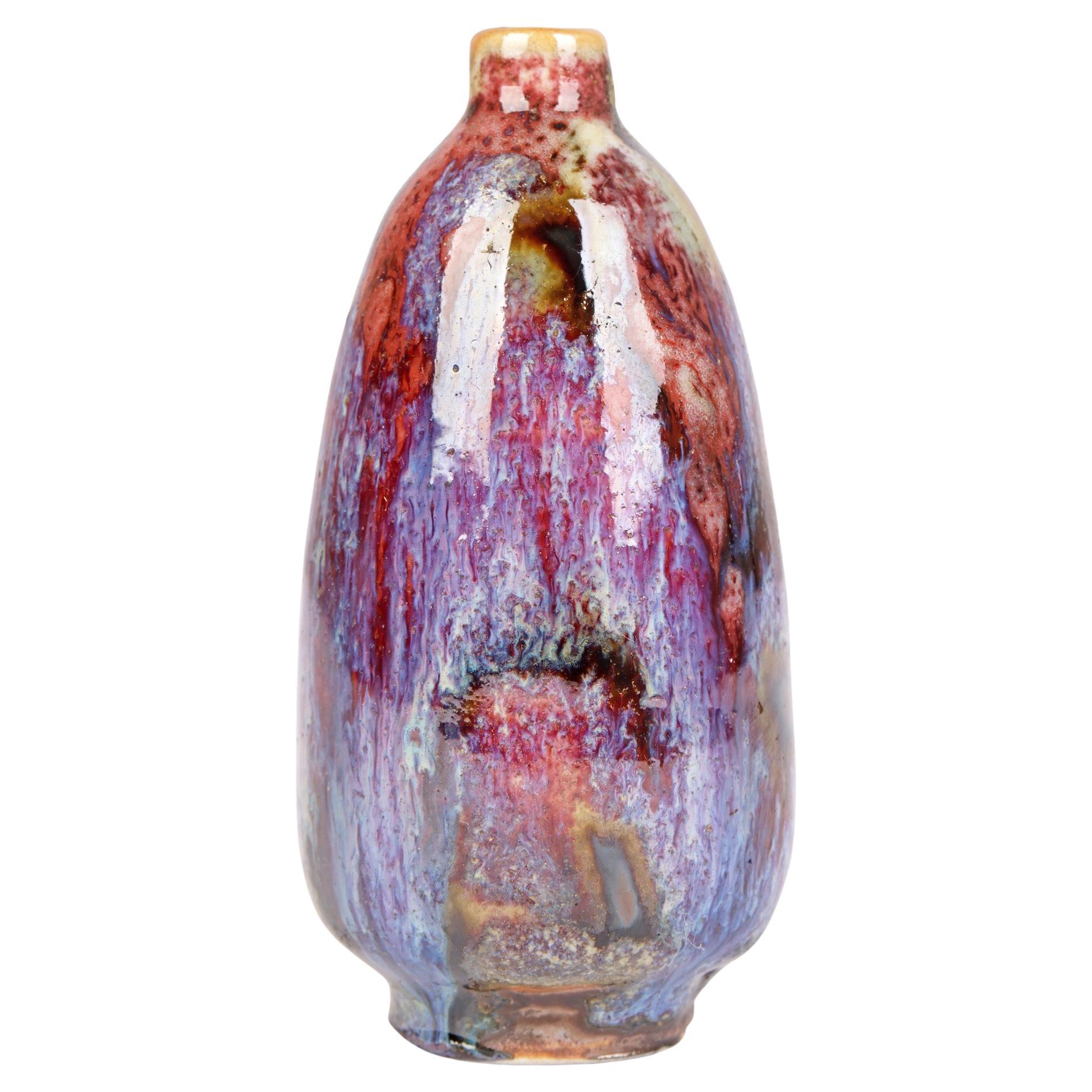 Chinese Miniature Mottle Glazed Bottle Shaped Vase   For Sale