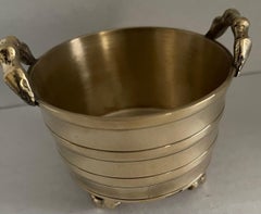 Chinese Miniature Polished Brass Bamboo Pot