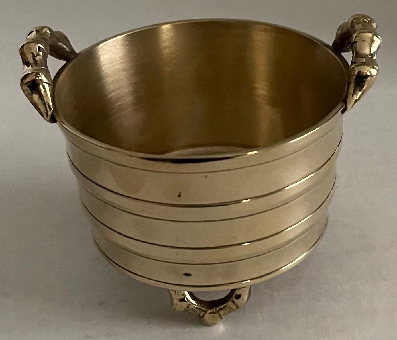 Chinese Miniature Polished Brass Bamboo Pot For Sale 3