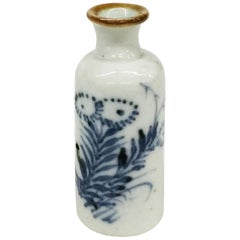 18th Century Chinese Miniature Porcelain Blue and White Kangxi Vase 
