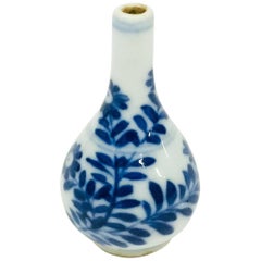 Chinese Miniature Porcelain Blue and White Kangxi Vase Kangxi
