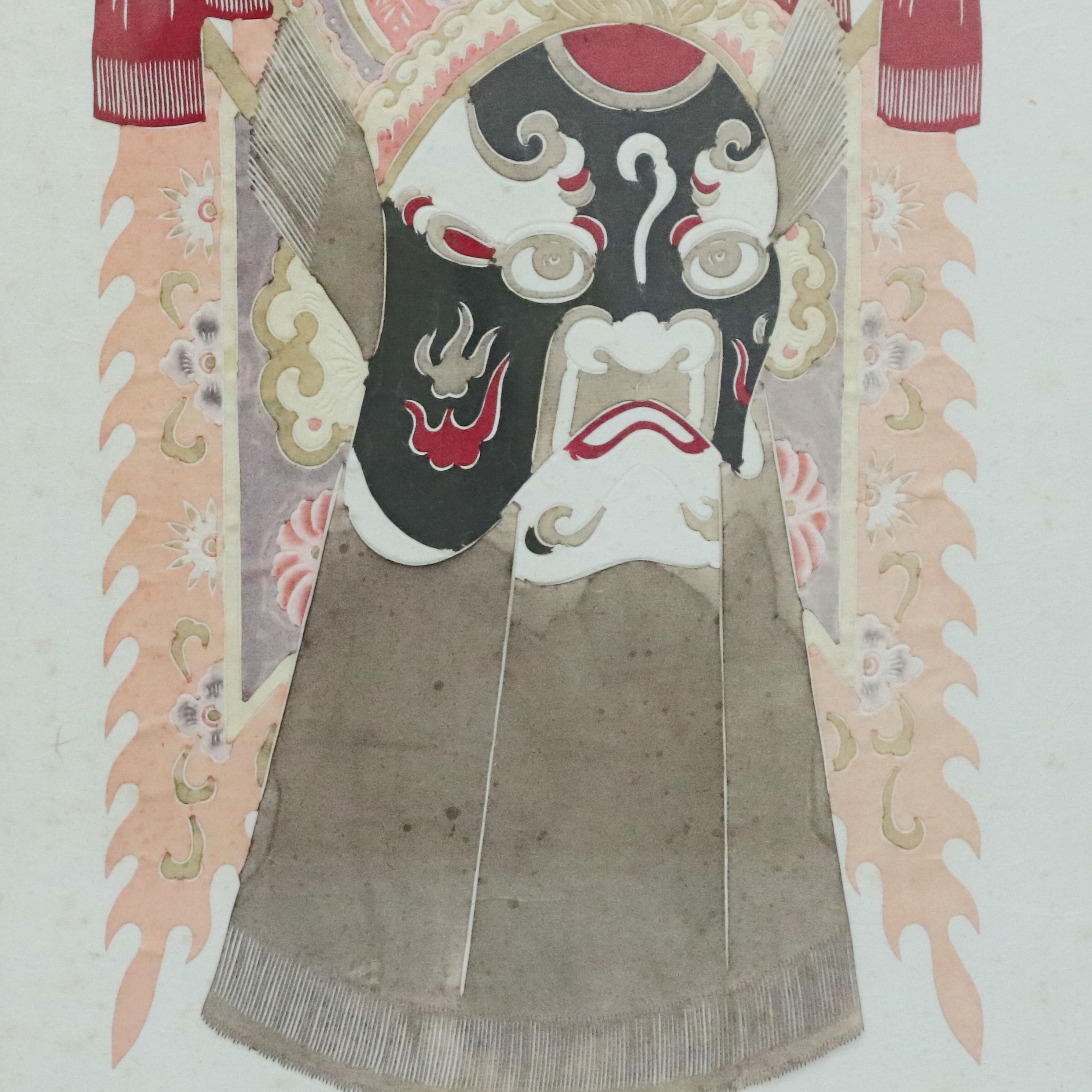 Chinois Masque de divinité cérémoniel en techniques mixtes chinoises, 20e siècle en vente