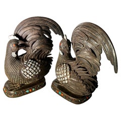 Coqs de style mongol chinois en argent