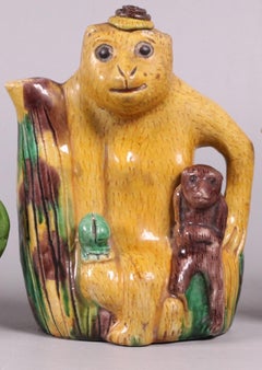 Chinese Monkey Form Porcelain Teapot, 19th Century