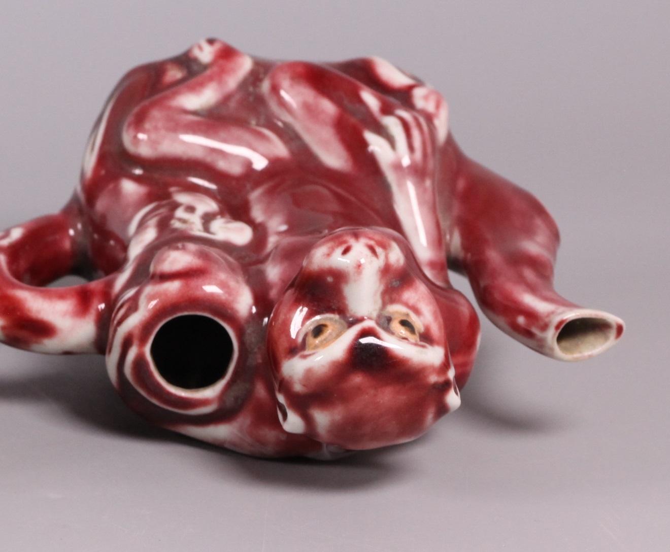 Chinese Monkey Form Porcelain Teapot, 19th Century For Sale 1