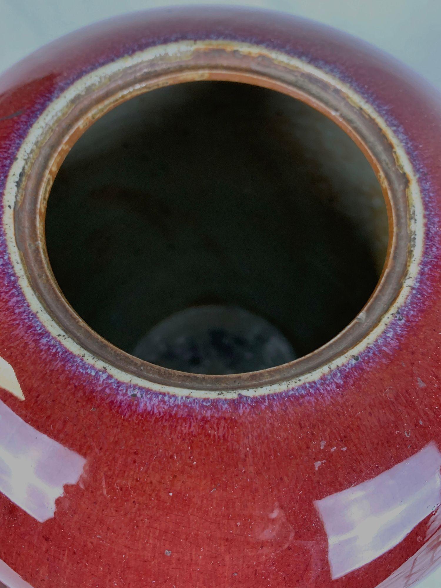 Chinese Monochrome Copper-Red Glazed Storage Jar, Late Qing Circa 1880 In condizioni ottime in vendita a Katonah, NY