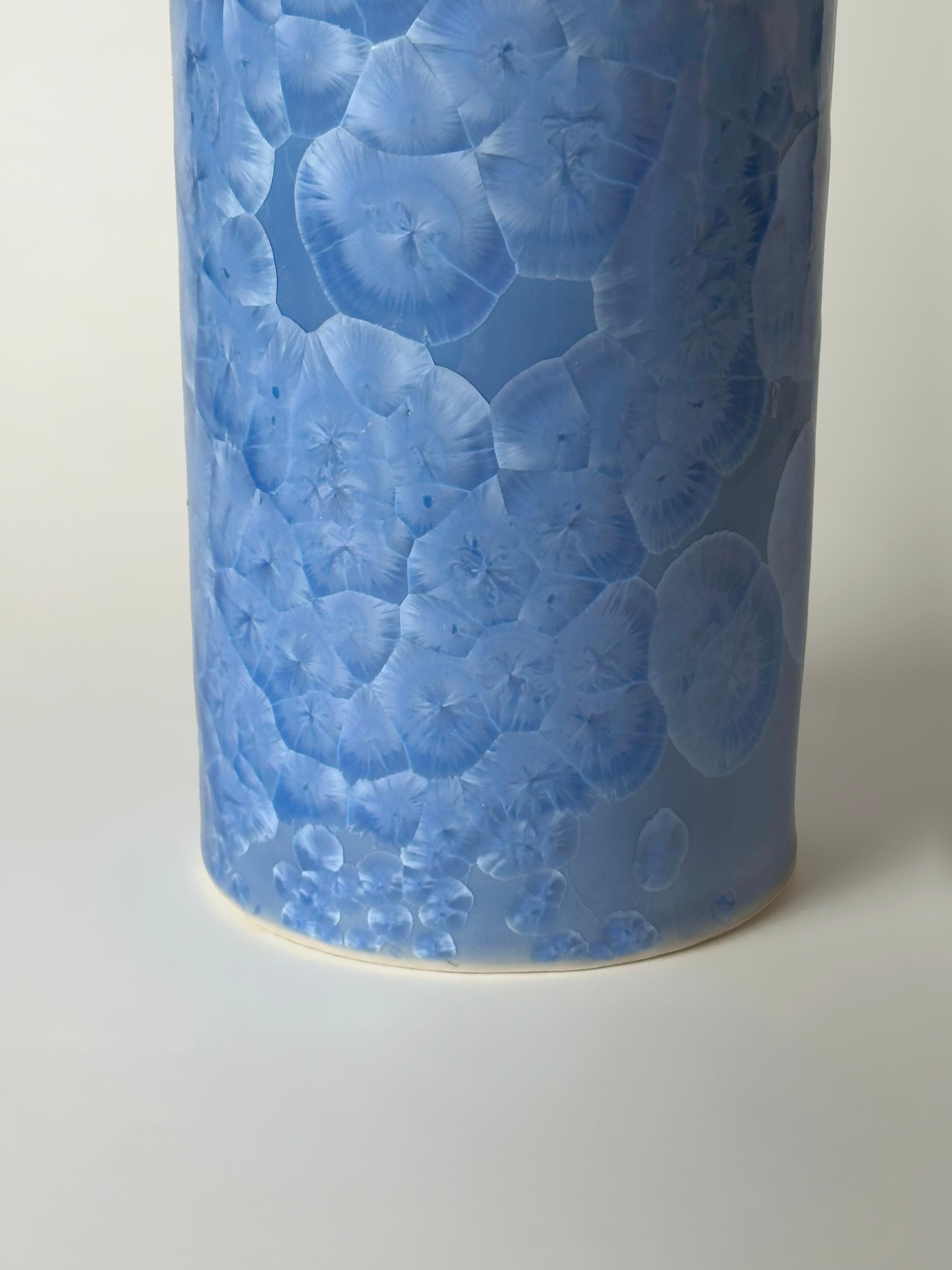 Chinois Vase chinois monochrome bleu corail à glaçure cristalline, vers 1970 en vente