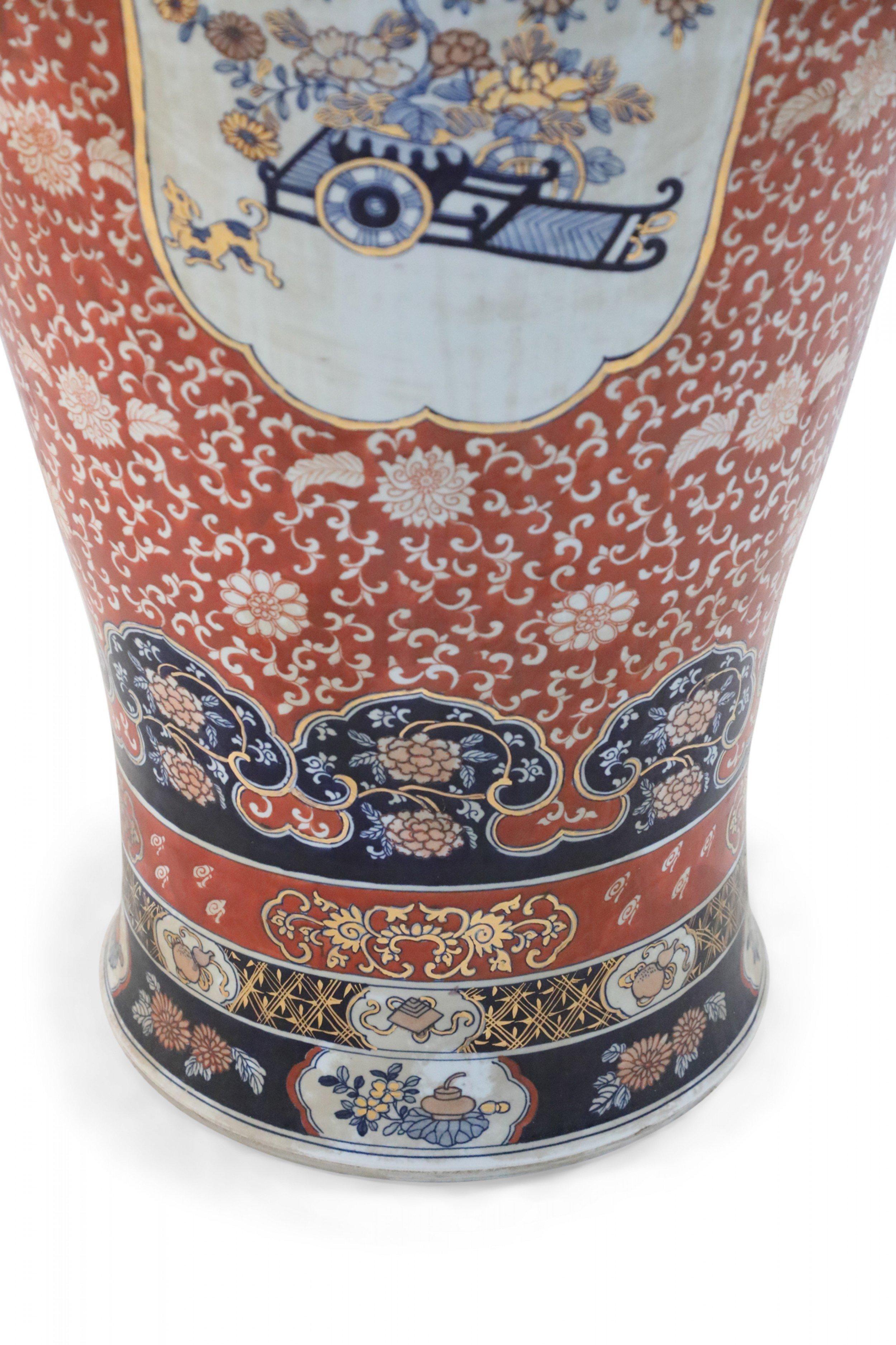 Chinese Monumental Imari-Style Figurative Scene Lidded Urn 1