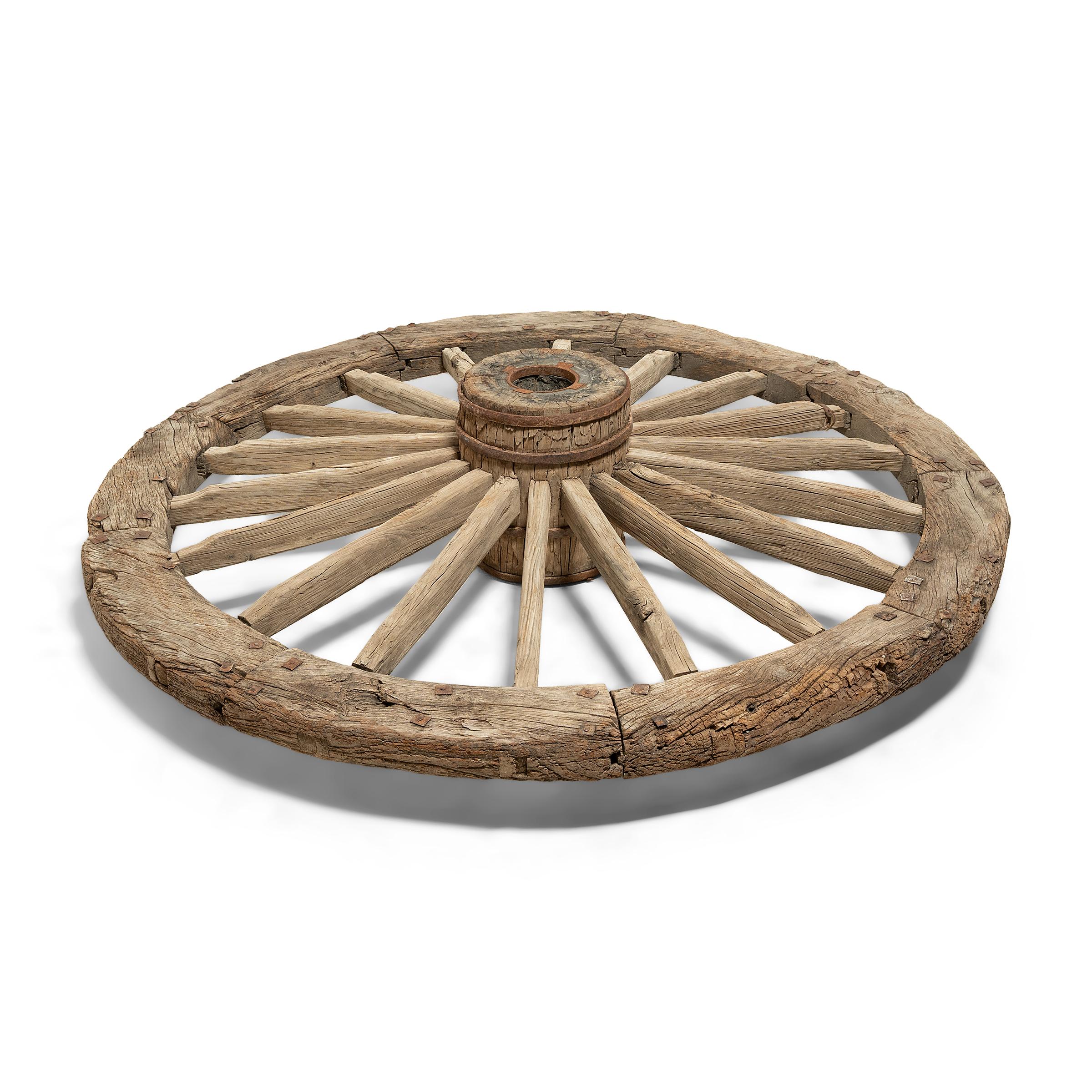 Iron Chinese Monumental Mill Wheel, circa 1900 For Sale