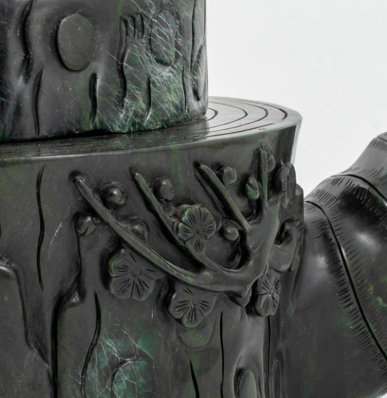 Chinese Monumental Nephrite Jade Teapot 1