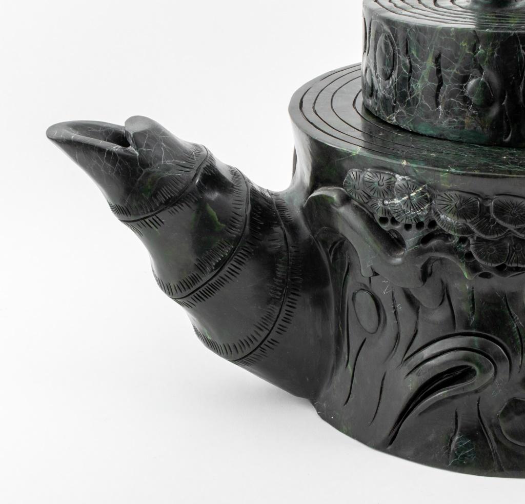 Chinese Monumental Nephrite Jade Teapot For Sale 2