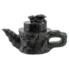 Vintage Chinese Monumental Nephrite Jade Teapot