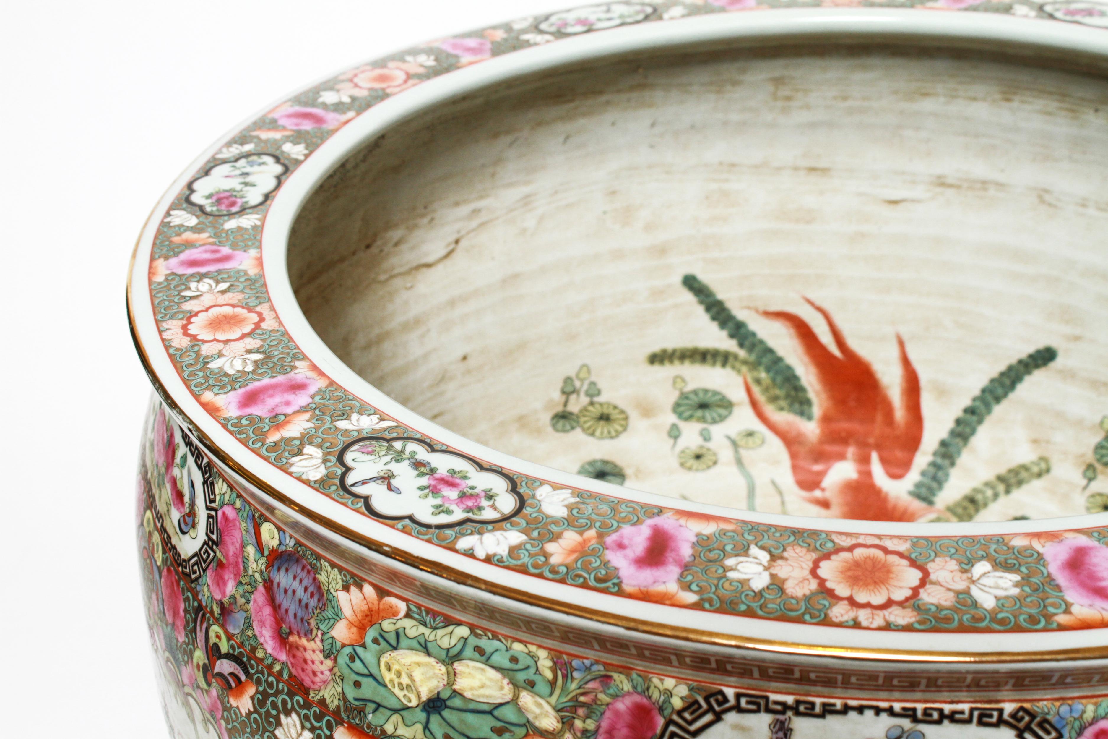 Chinese Monumental Porcelain Fish Bowl or Jardinière 4