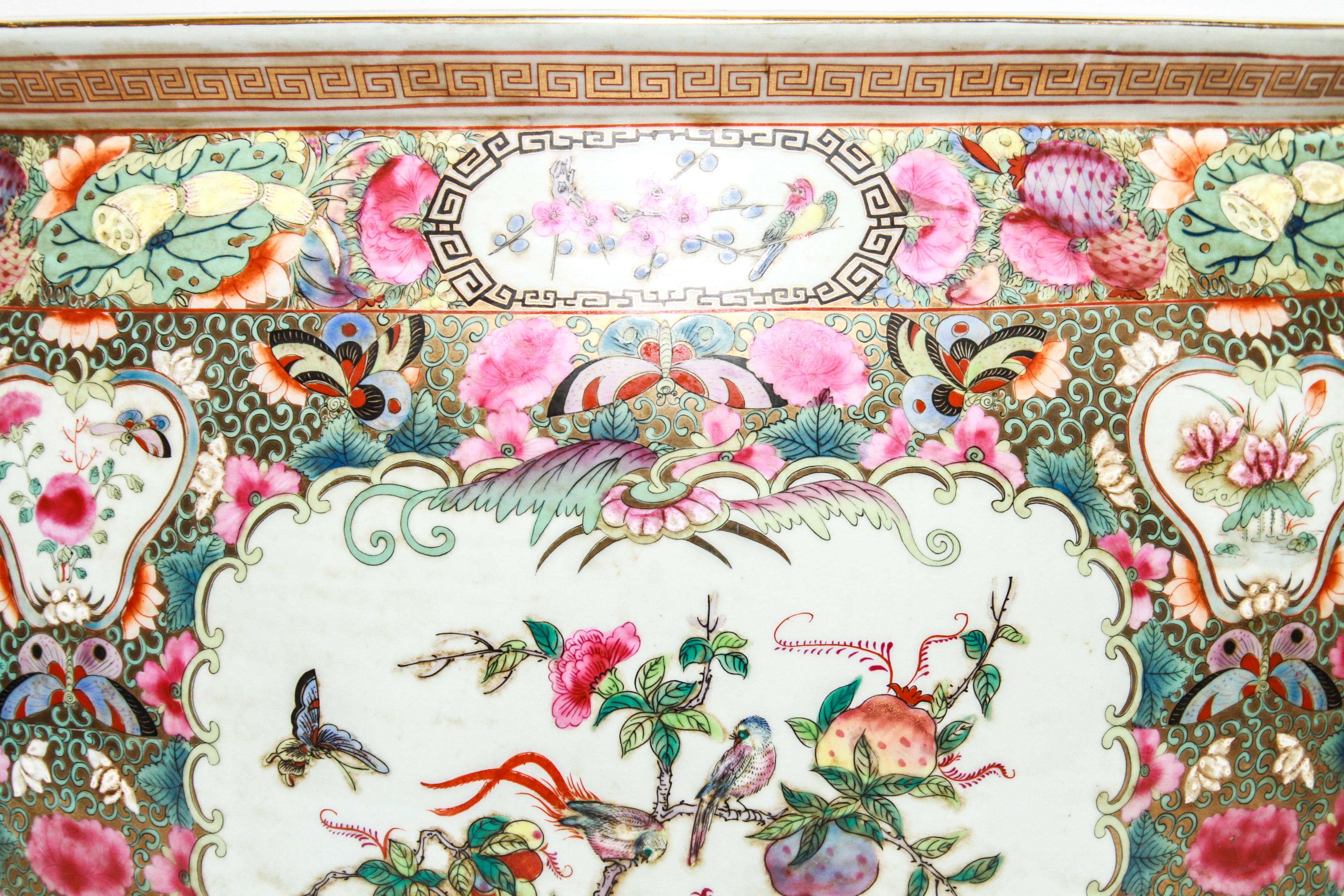 Chinese Monumental Porcelain Fish Bowl or Jardinière 1