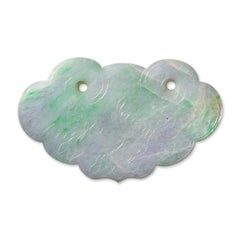 Chinese Moss-in-Snow Jadeite Ruyi Pendant