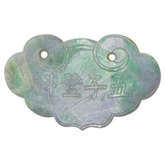 Chinese Moss-in-Snow Jadeite Ruyi Pendant