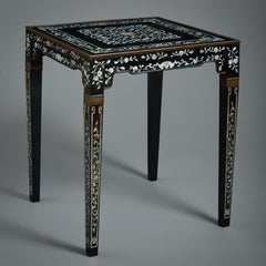 Chinese Mother-of-Pearl and Black Lacquer Table