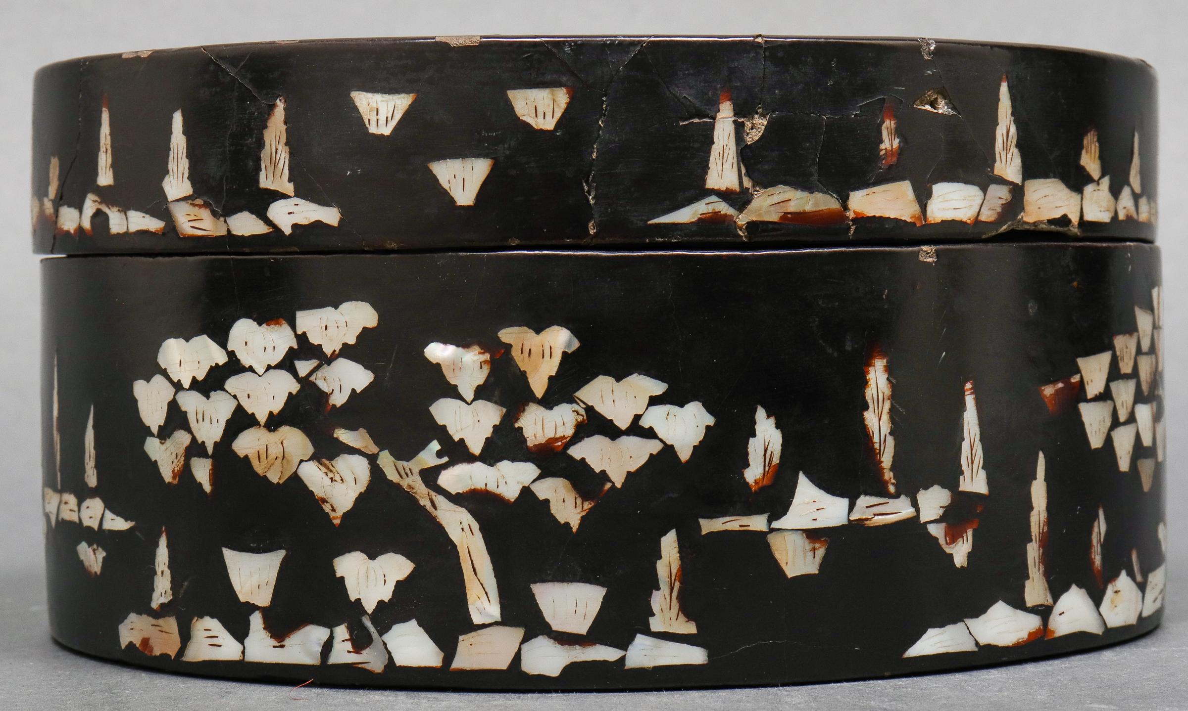 19th Century Chinese Mother of Pearl Inlaid Lacquered Box