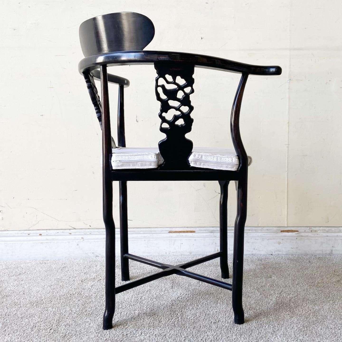 Chinese Mother of Pearl Inlay Corner Chair For Sale 3