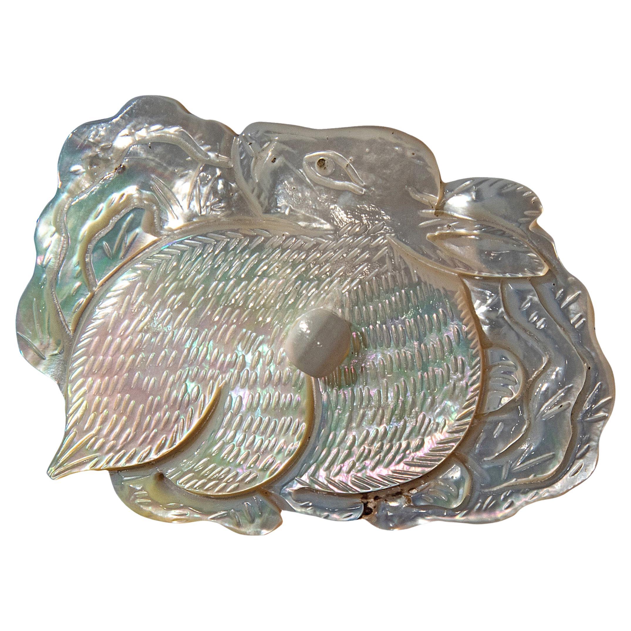 Chinese Mother-of-Pearl Rabbit Toggle Charm