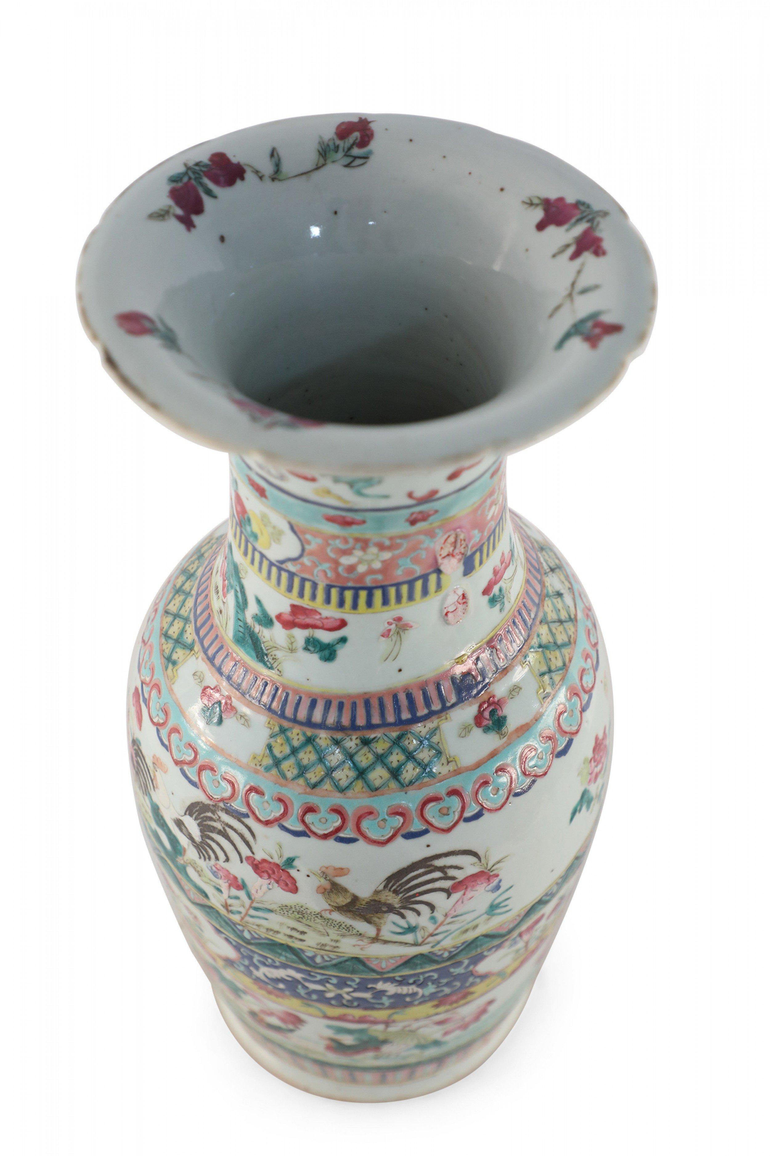 Chinese Multicolor Banded Pattern Porcelain Urn For Sale 2