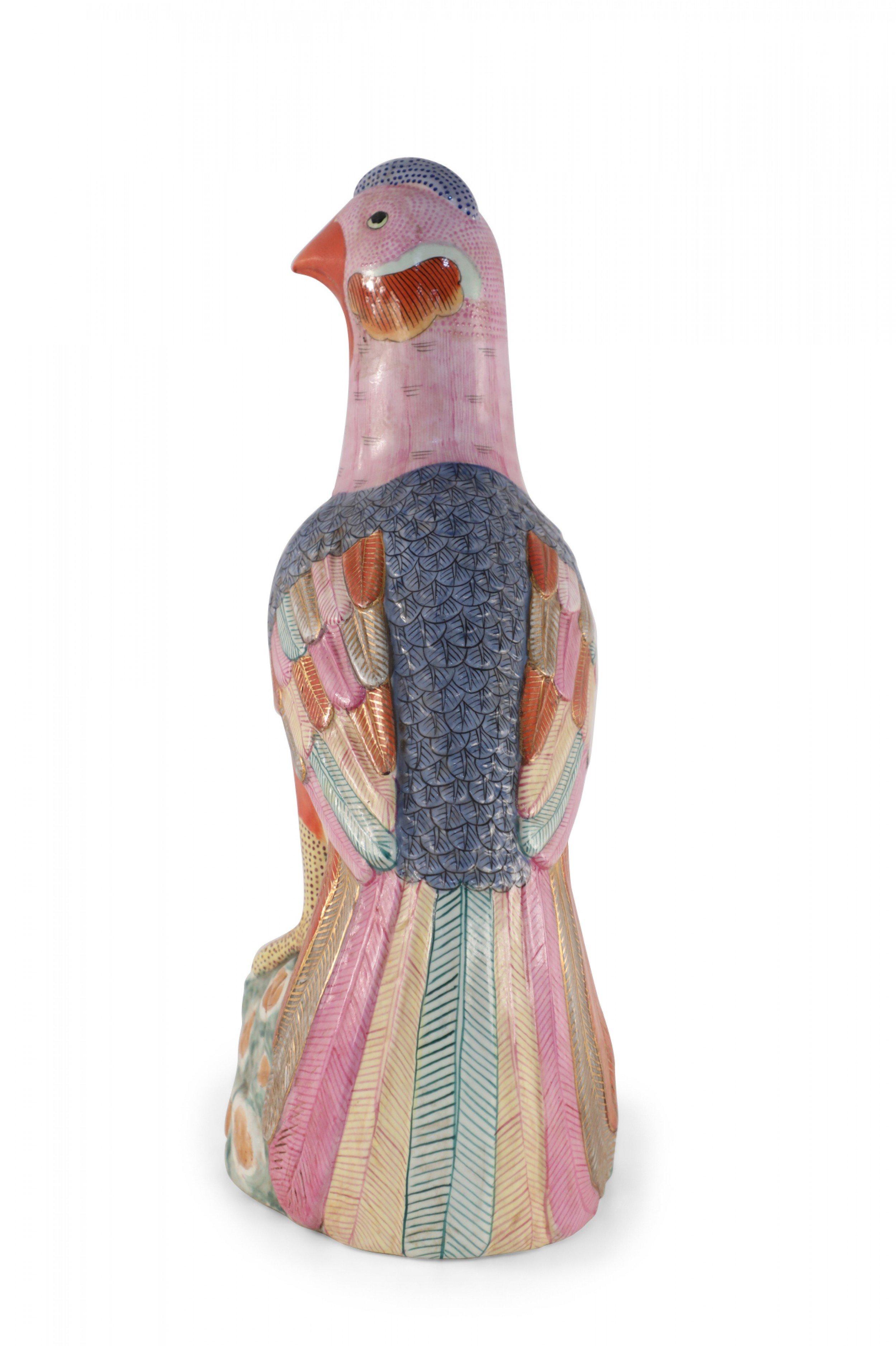 Chinese Multicolor Glazed Porcelain Pheasant Sculpture For Sale 5