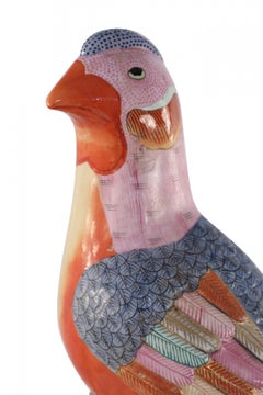 Chinese Multicolor Glazed Porcelain Pheasant Sculpture