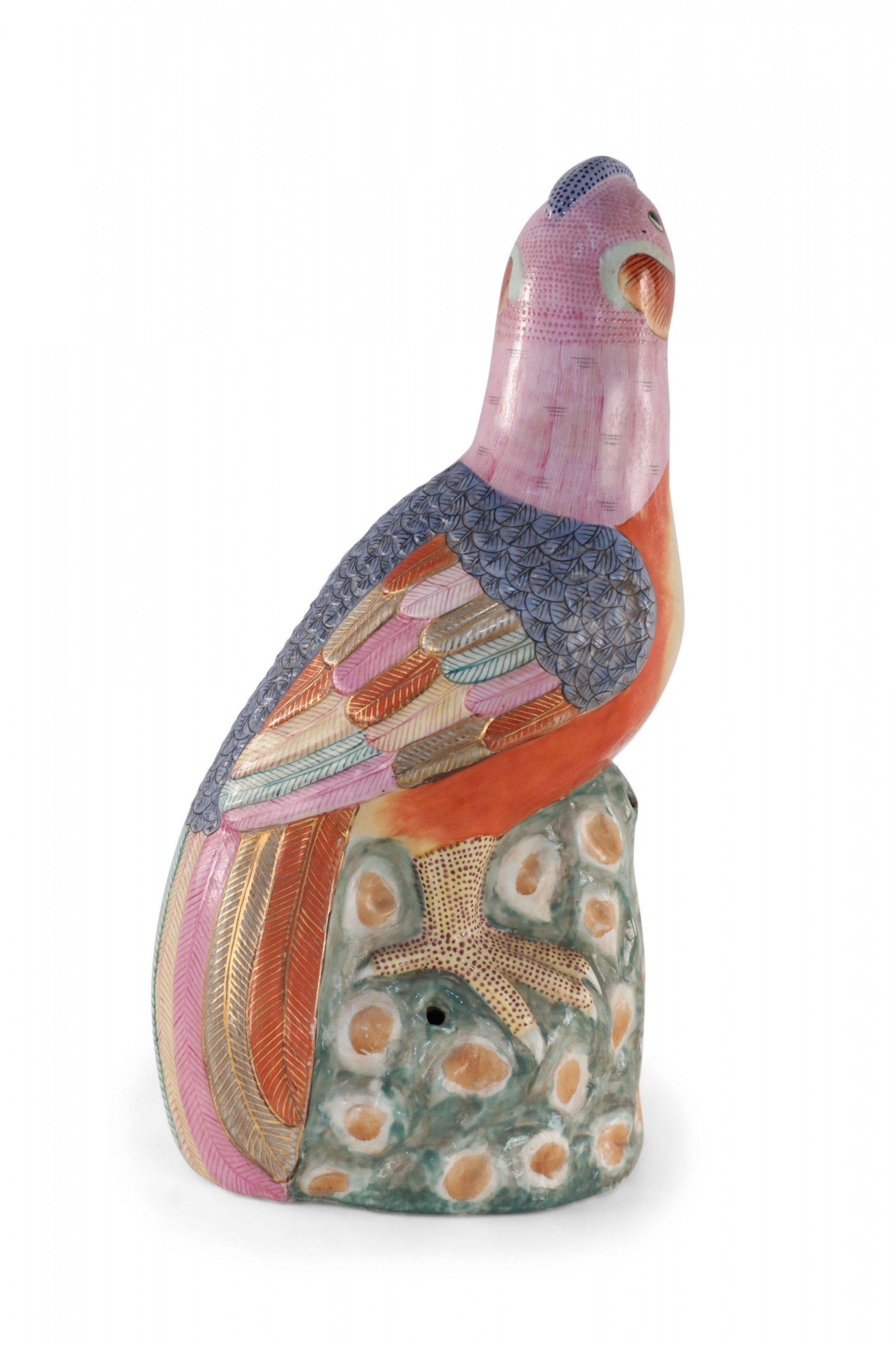 Chinese Multicolor Glazed Porcelain Pheasant Sculpture For Sale 2