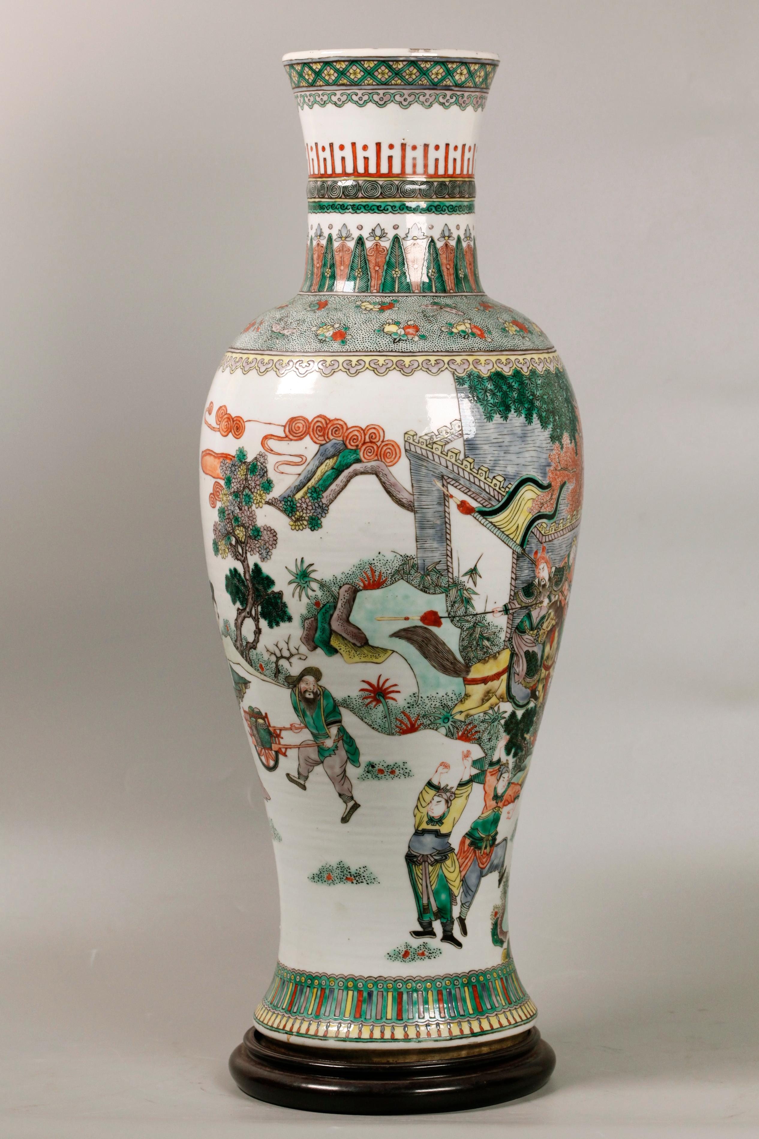Porcelain Chinese multicolor porcelain vase, 19th c. For Sale