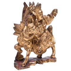 Chinese Mythical Gilt Warrior Figure, circa 1850