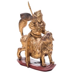 Chinese Mythical Gilt Warrior Figure, circa 1850